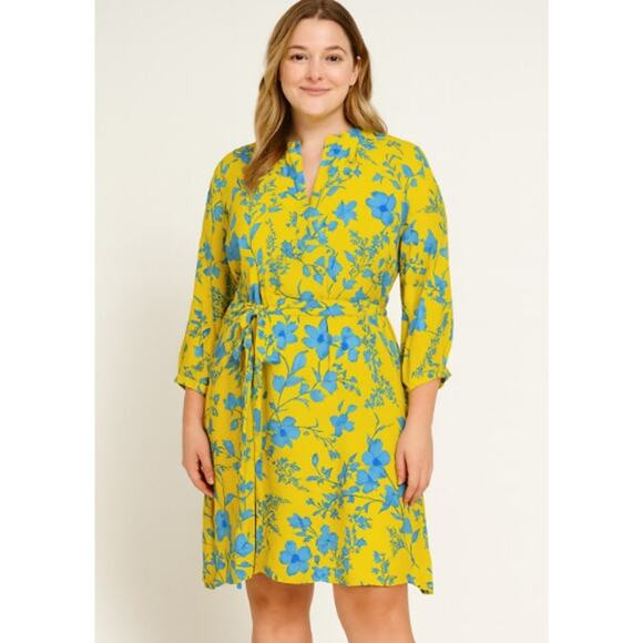 CAbi SZ S 5794 Lemon Drop Dress A-Line Waist Tie Colorful - Picture 1 of 7